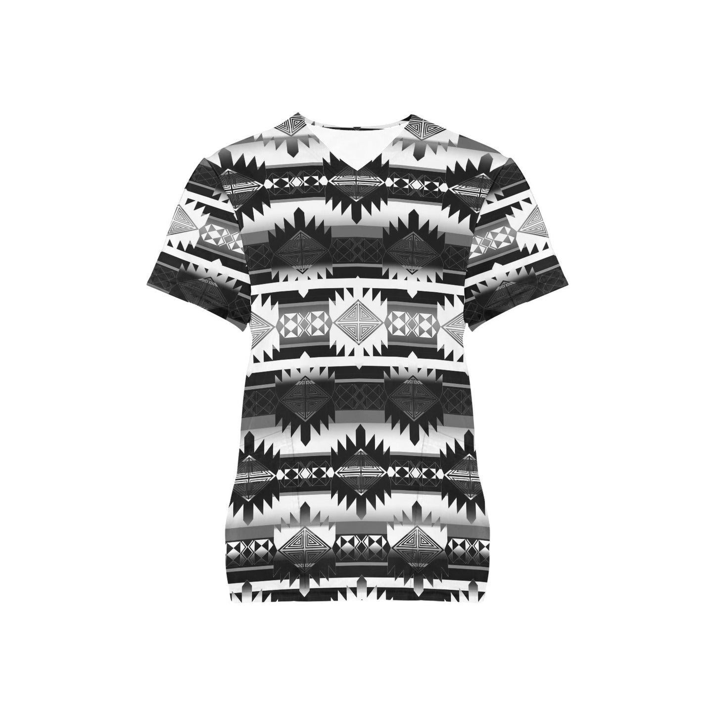 Okotoks Black and White Scrub Top