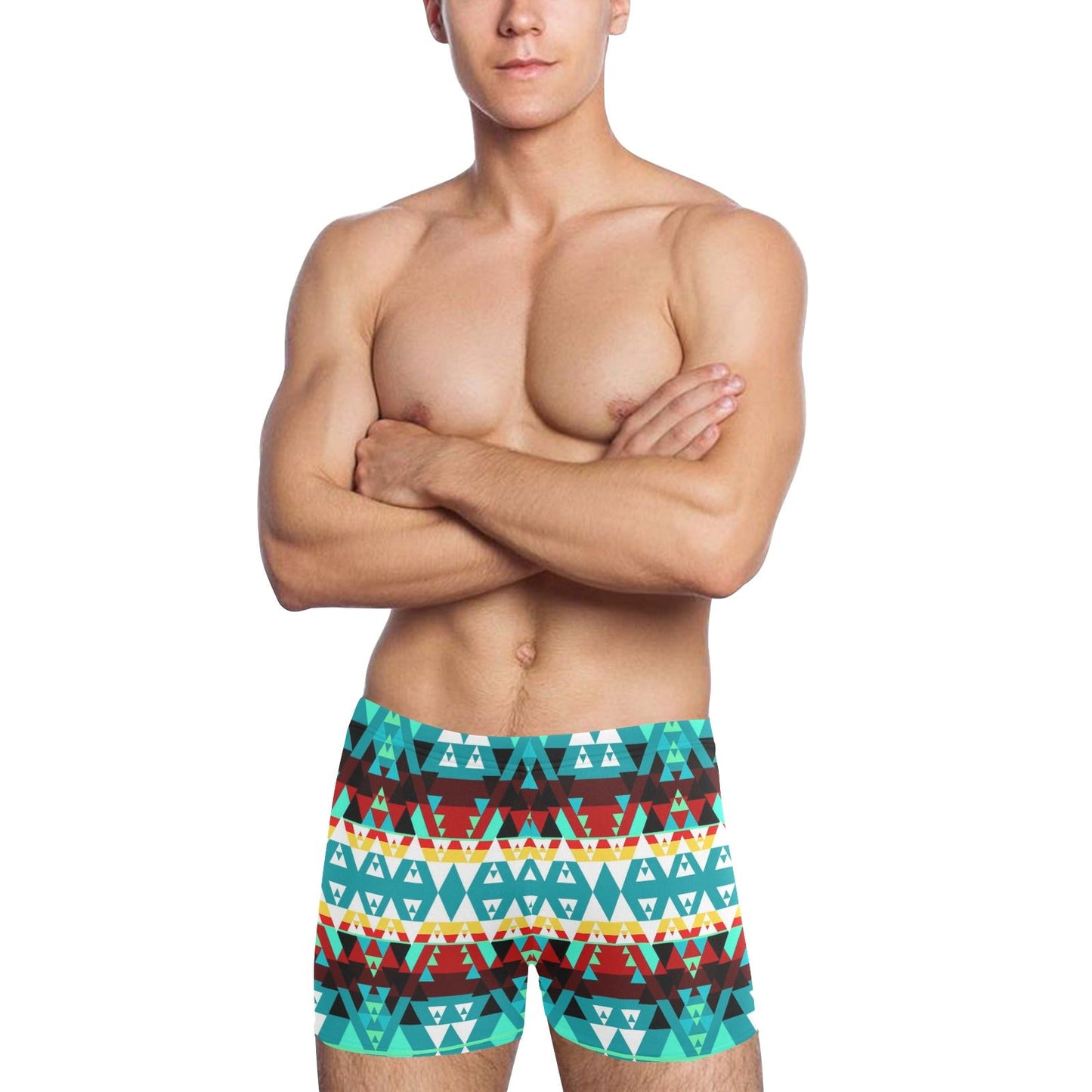 Writing on Stone Wheel Men's Swimming Trunks