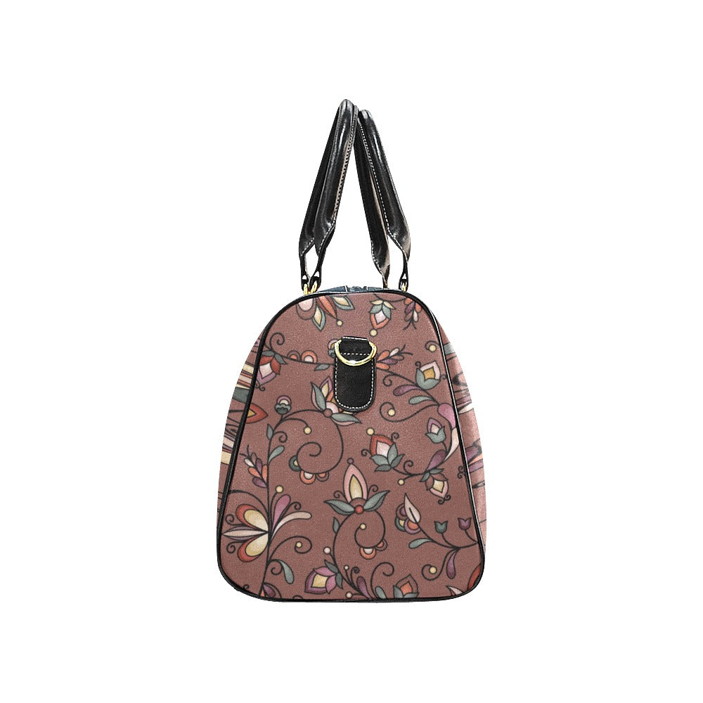 Burnt Sky Petals Brown Small Travel Bag