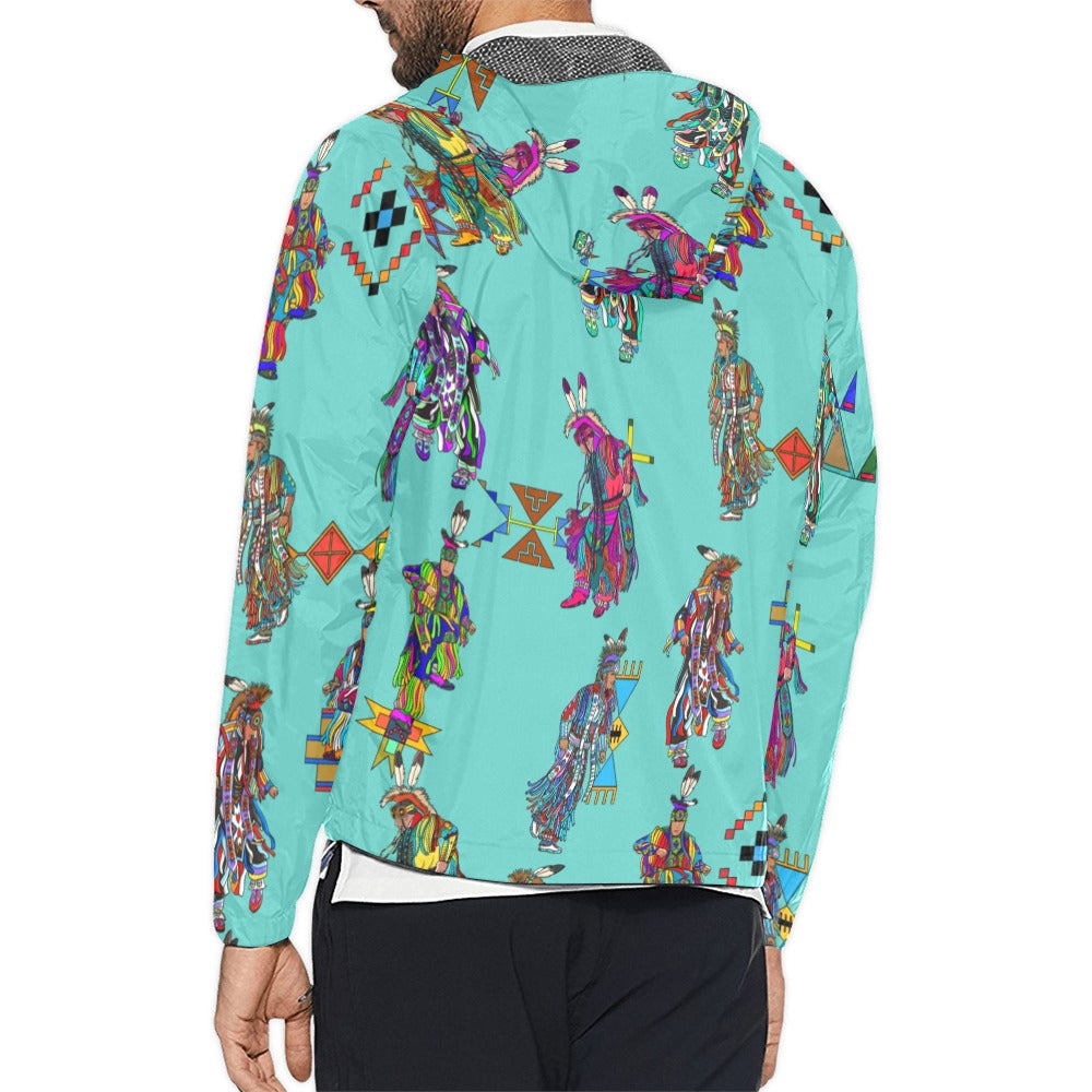 Men's Grass Dancers Eggshell Blue Men's Windbreaker