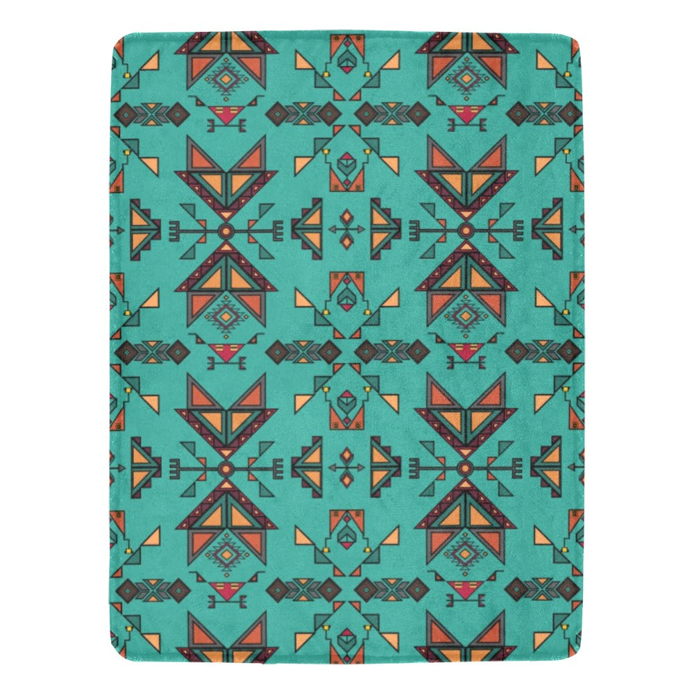 Arrow dawn Turquoise X-Large Micro Fleece Blanket