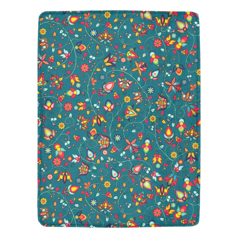 Thorny Path Teal X-Large Micro Fleece Blanket