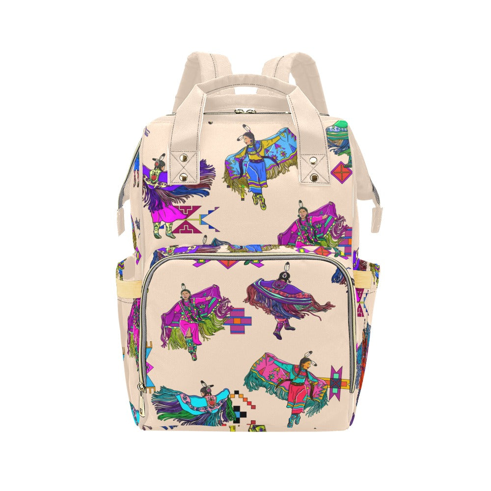 Women's Fancy Dancers Muslin Multi-Function Diaper Backpack