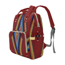 Load image into Gallery viewer, Diamond in the Bluff Red Multi-Function Diaper Backpack/Diaper Bag
