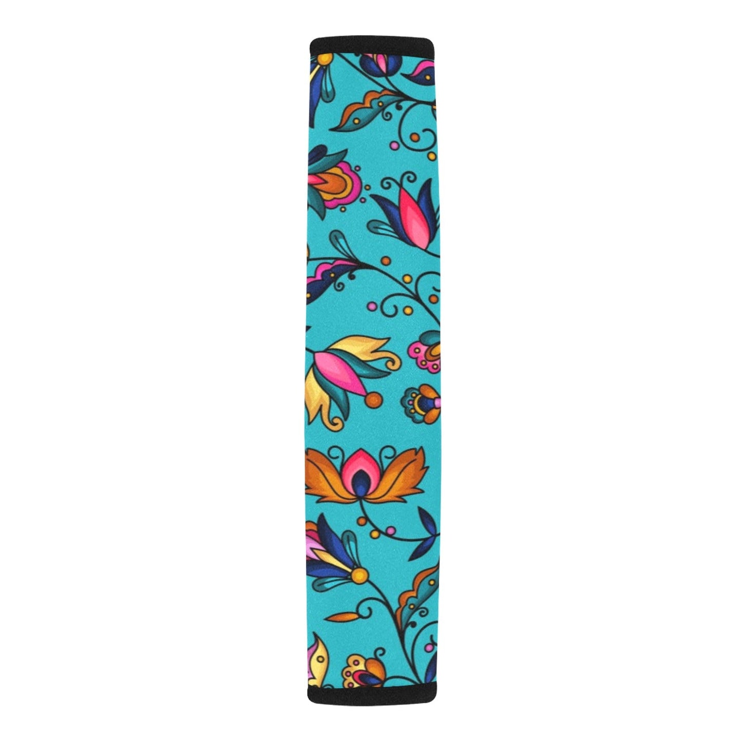 Copper Prairie Petals Turquoise Seat Belt Cover