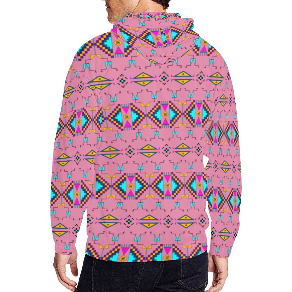 Rite of Passage Pink Men's Zipper Hoodie