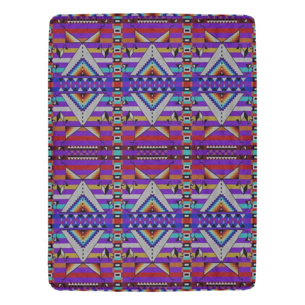 Medicine Blessing Purple X-Large Micro Fleece Blanket