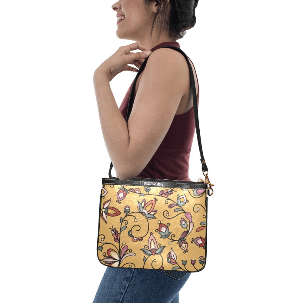 Burnt Sky Petals Gold Small Shoulder Bag