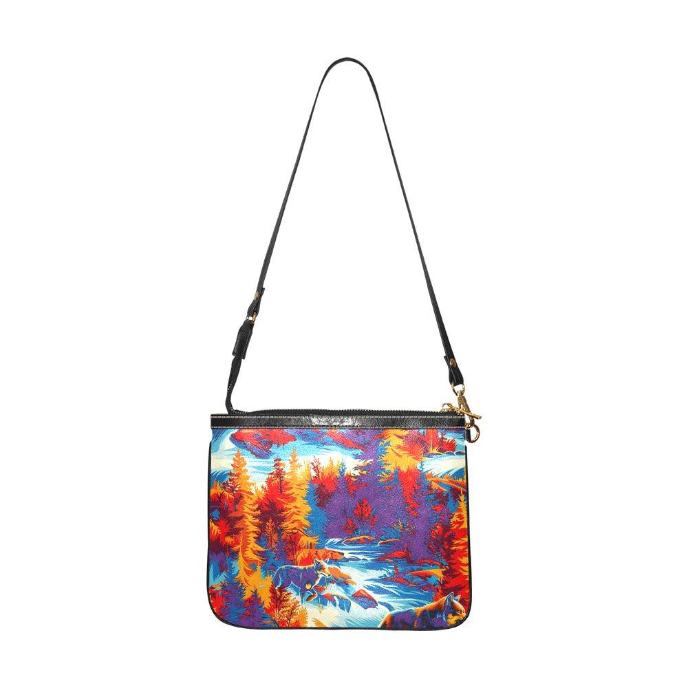 Hunting Wolves II Small Shoulder Bag