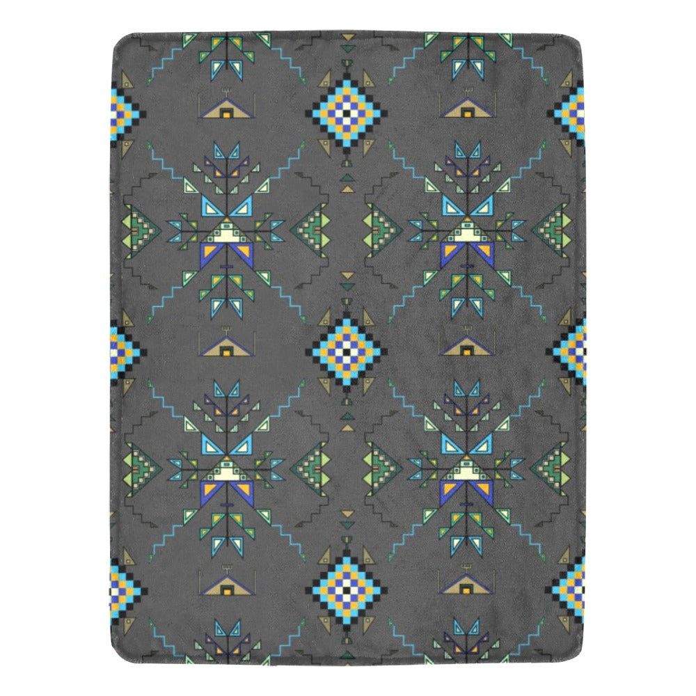 Bear Shield Gray X-Large Micro Fleece Blanket"