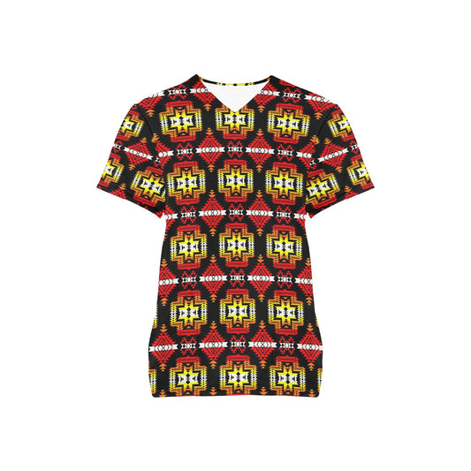 Pretty Blanket Fire Scrub Top