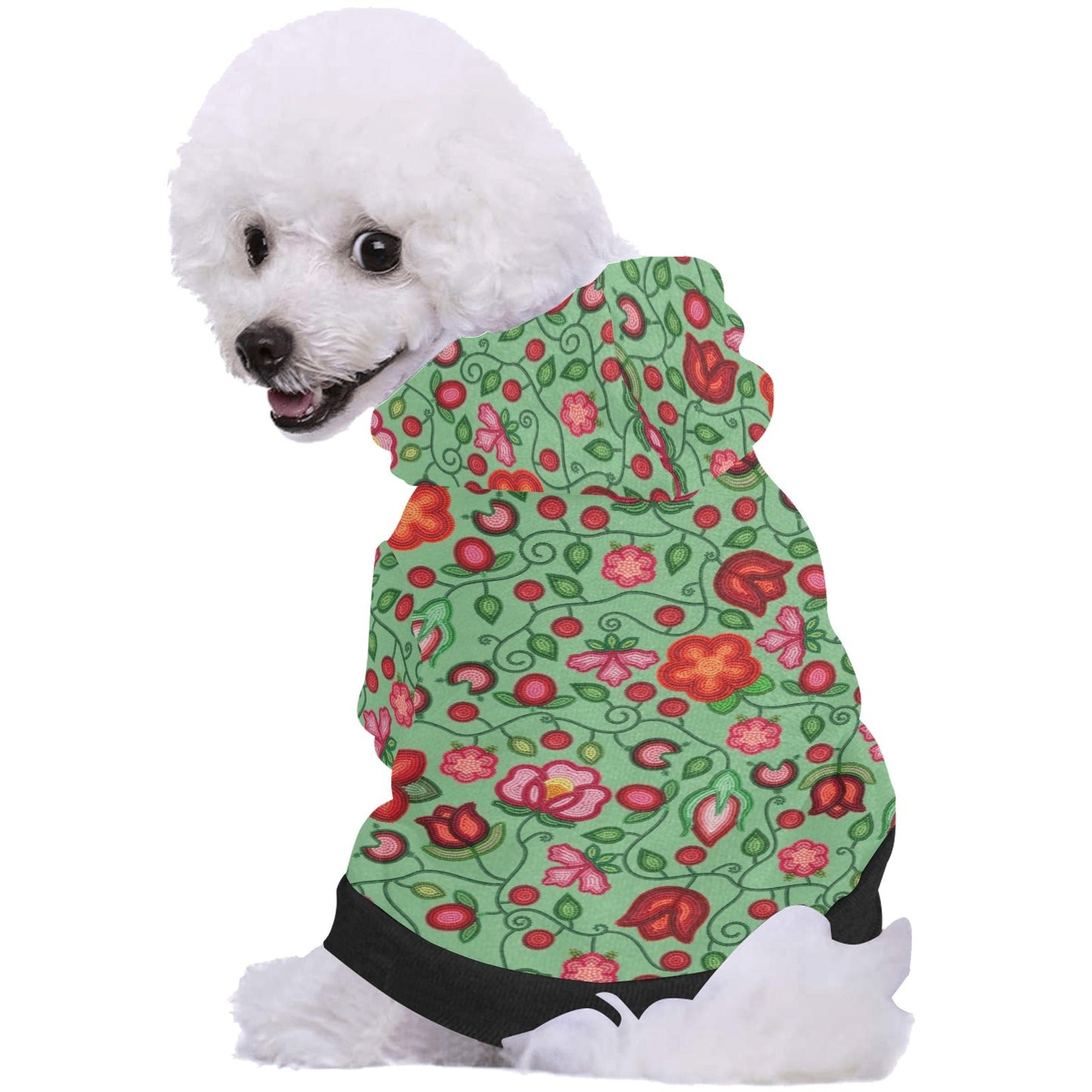 Rose Reverie Green Pet Hoodie