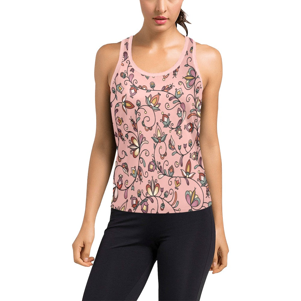 Burnt Sky Petals Peach Women's Racerback Tank Top