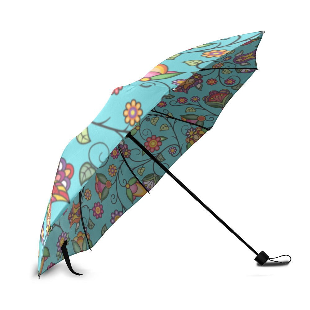 Heartbeat Petals Turquoise Foldable Umbrella