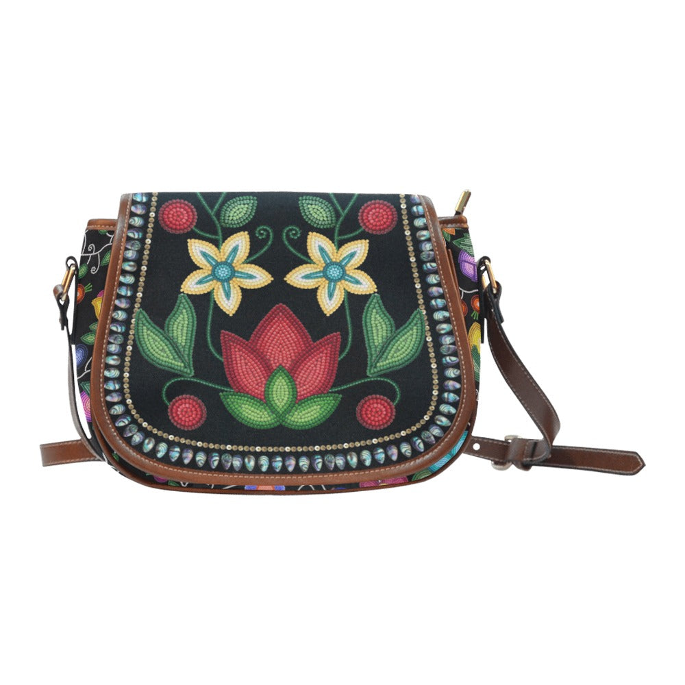 Beaded Offering Saddle Bag/Large - Black