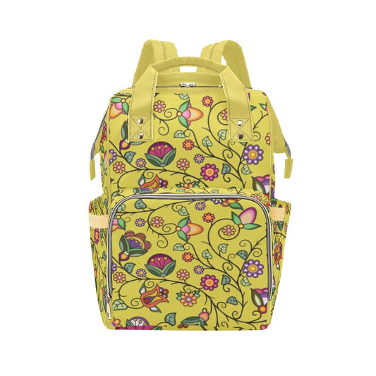 Heartbeat Petals Yellow Multi-Function Diaper Backpack