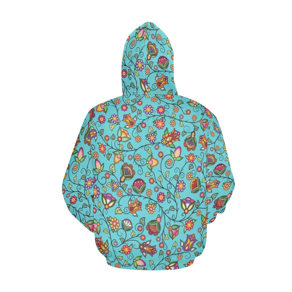 Heartbeat Petals Turquoise Hoodie for Men
