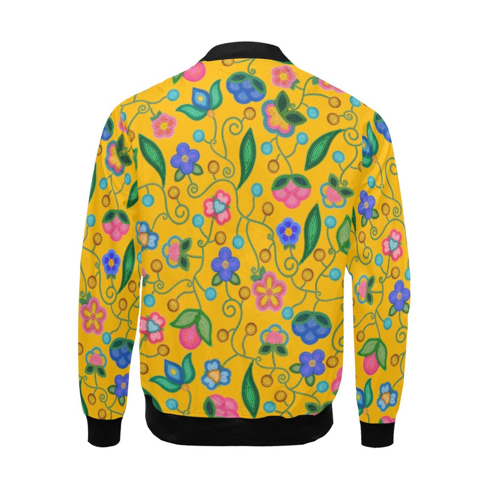 Skyberry Serenade Yellow Bomber Jacket