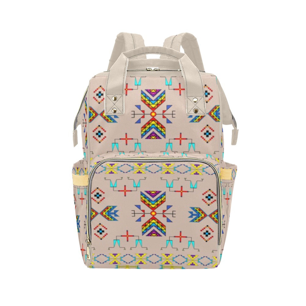 Rainy Chief Rainbow Taupe Multi-Function Diaper Backpack