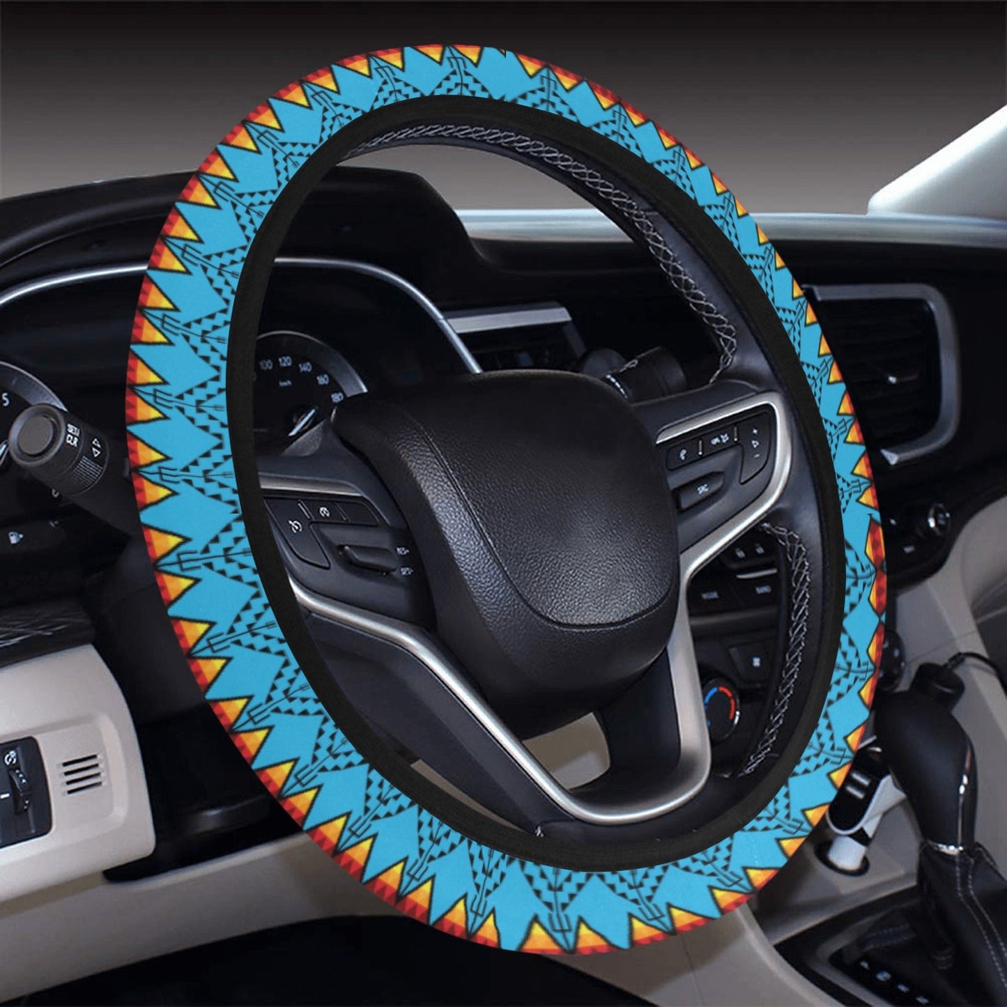 Sacred Trust Sky Steering Wheel Cover with Elastic Edge