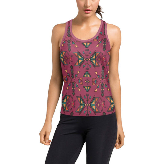 Arrow Dawn Maroon Women's Racerback Tank Top