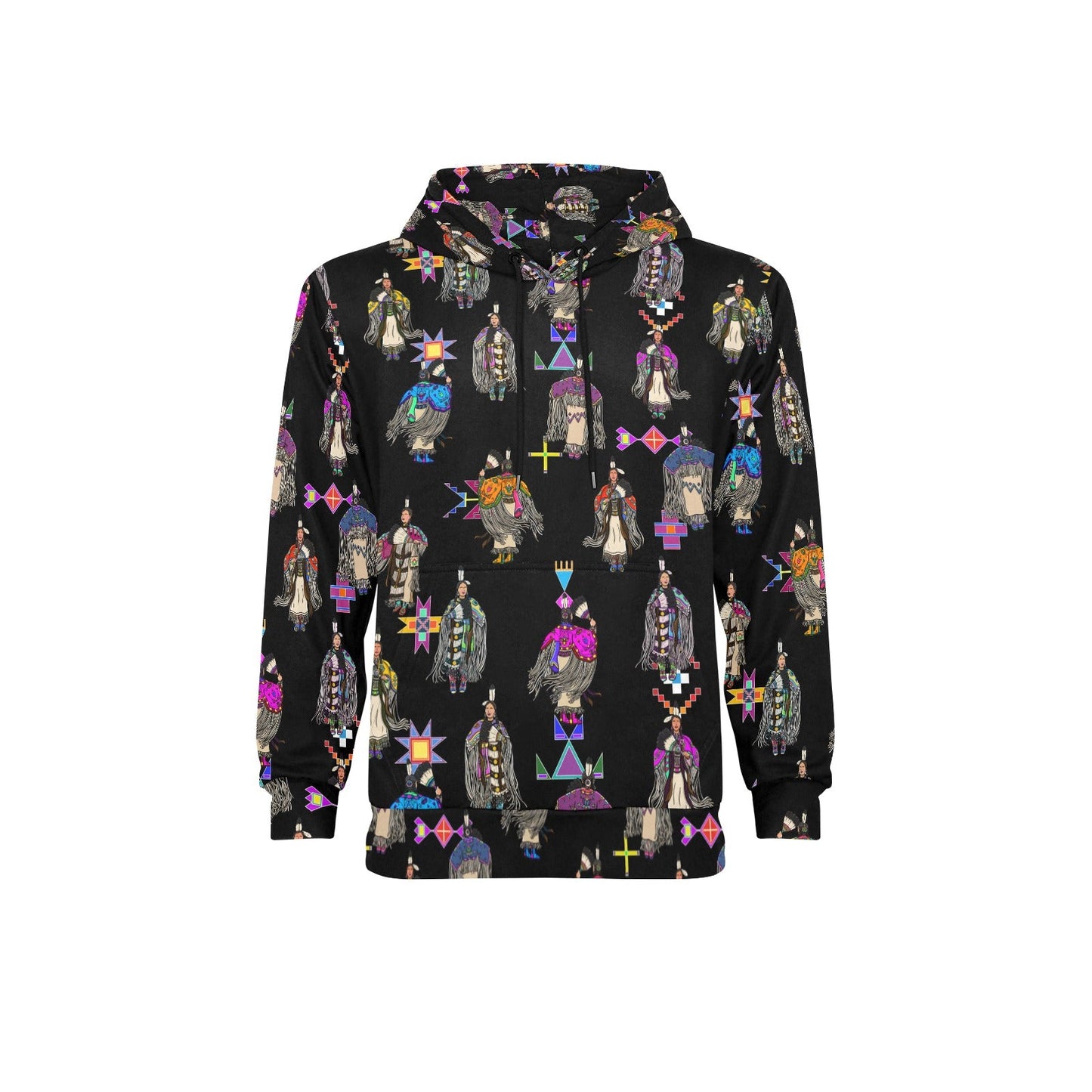 Women's Tradish Dancers Black Men's Long Sleeve Fleece Hoodie