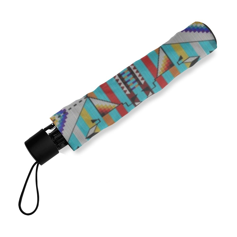 Medicine Blessing Turquoise Foldable Umbrella