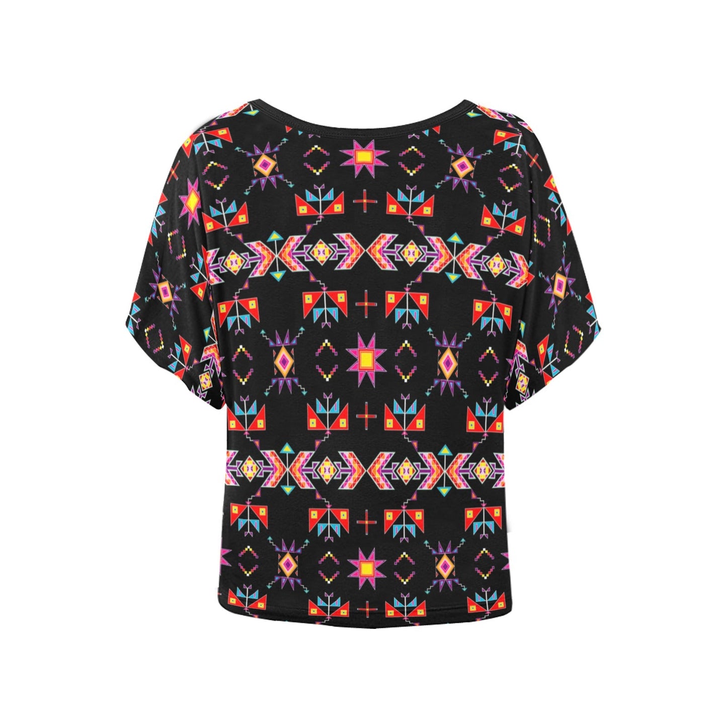 Scattered Generations Black Women's Batwing-Sleeved Blouse T shirt