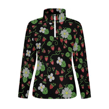 Load image into Gallery viewer, Strawberry Dreams Midnight Long Sleeve Yoga Shirt
