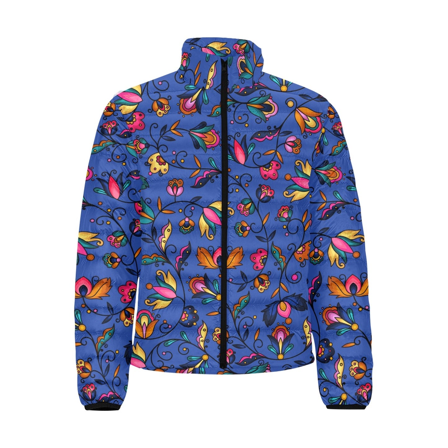 Copper Prairie Petals Blue Padded Jacket