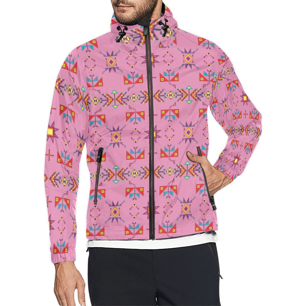 Scattered Generations Pink Men's Windbreaker