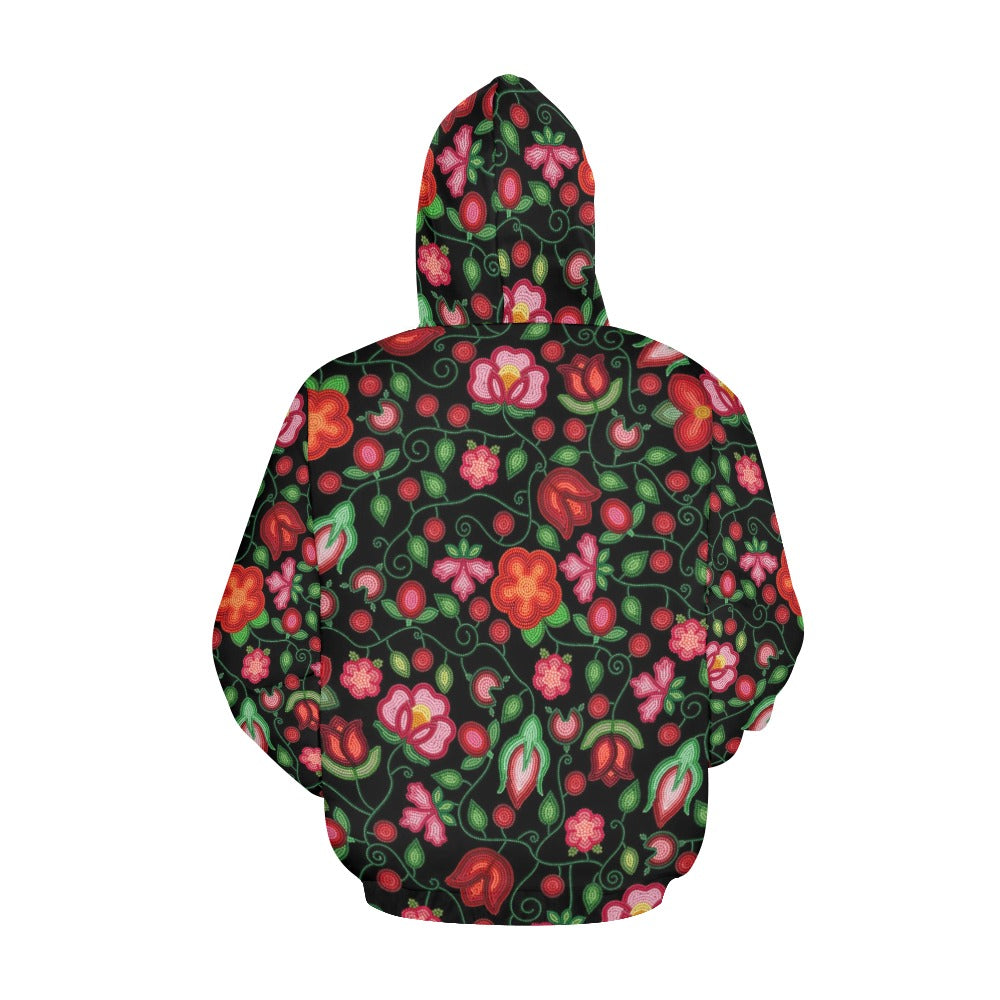 Rose Reverie Black Hoodie for Women