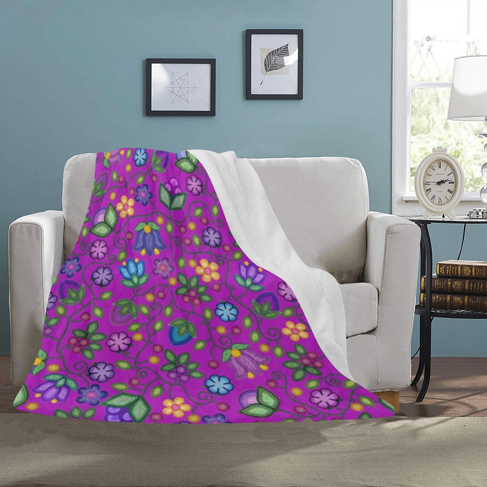 Bloom Uplift Purple Large Micro Fleece Blanket