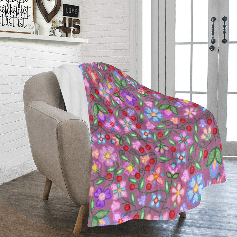 Petal Harmony Dusty Rose Large Micro Fleece Blanket