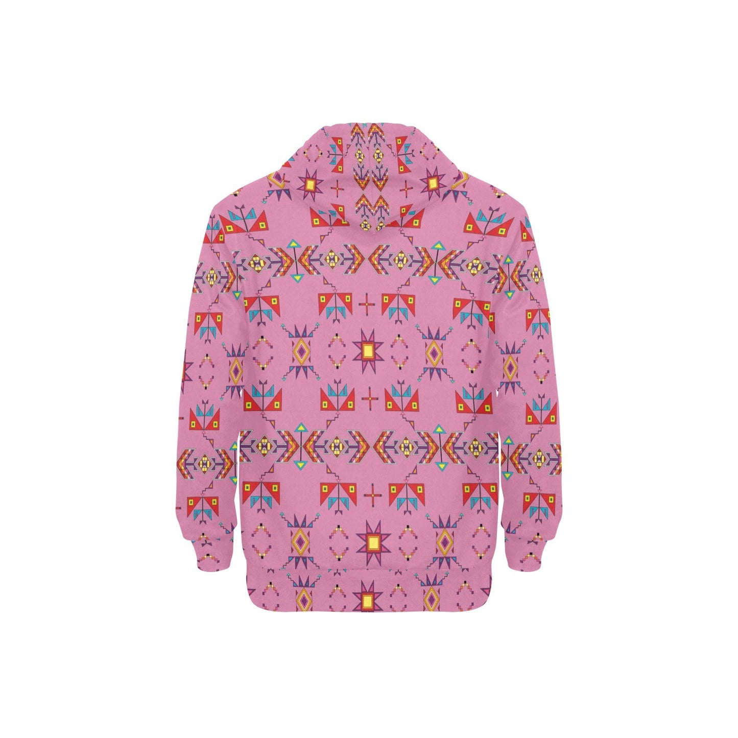 Scattered Generations Pink Men's Long Sleeve Fleece Hoodie