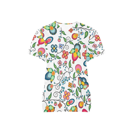 Floral Bounty White Scrub Top