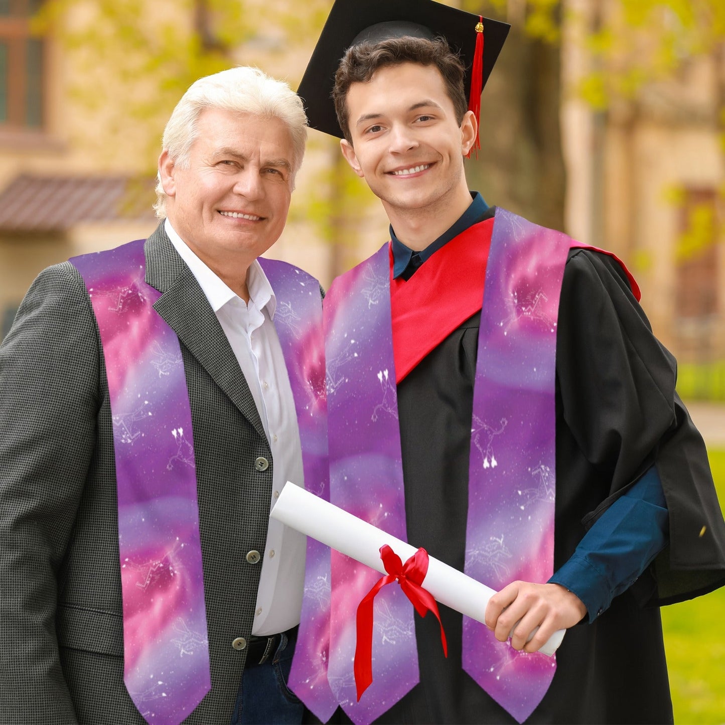 Animal Ancestors 7 Aurora Gases Pink and Purple Graduation Stole