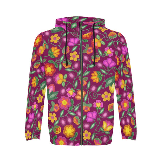 Boreal Bounty Dark Magenta Zip Hoodie