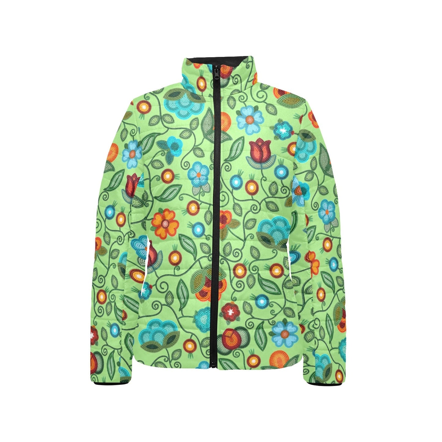 Prairie Fire Petals Sage Stand Collar Jacket