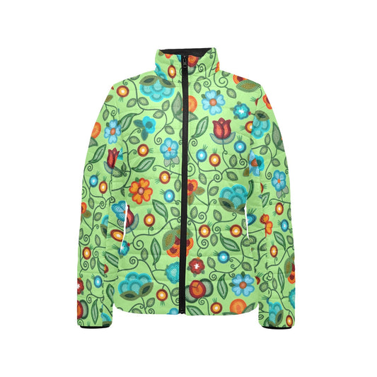 Prairie Fire Petals Sage Stand Collar Jacket