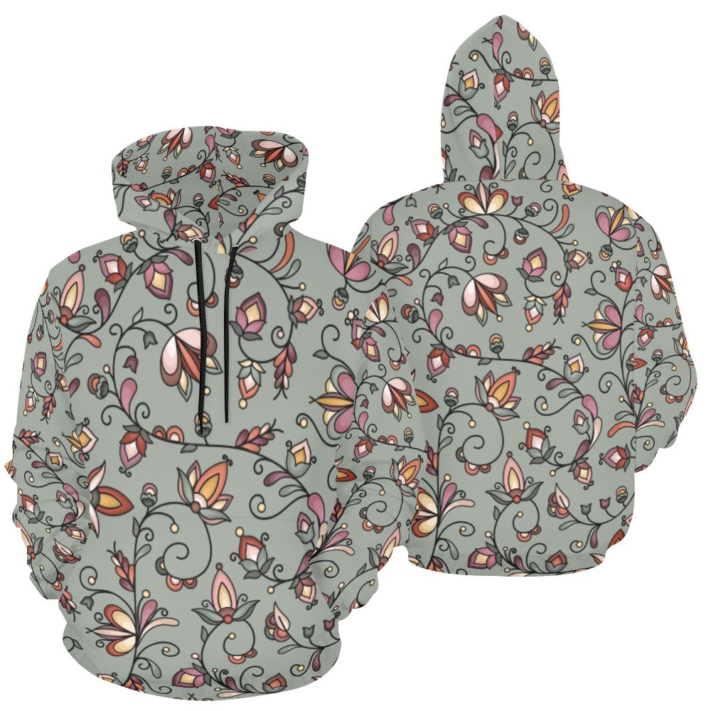 Burnt Sky Petals Green Hoodie for Men