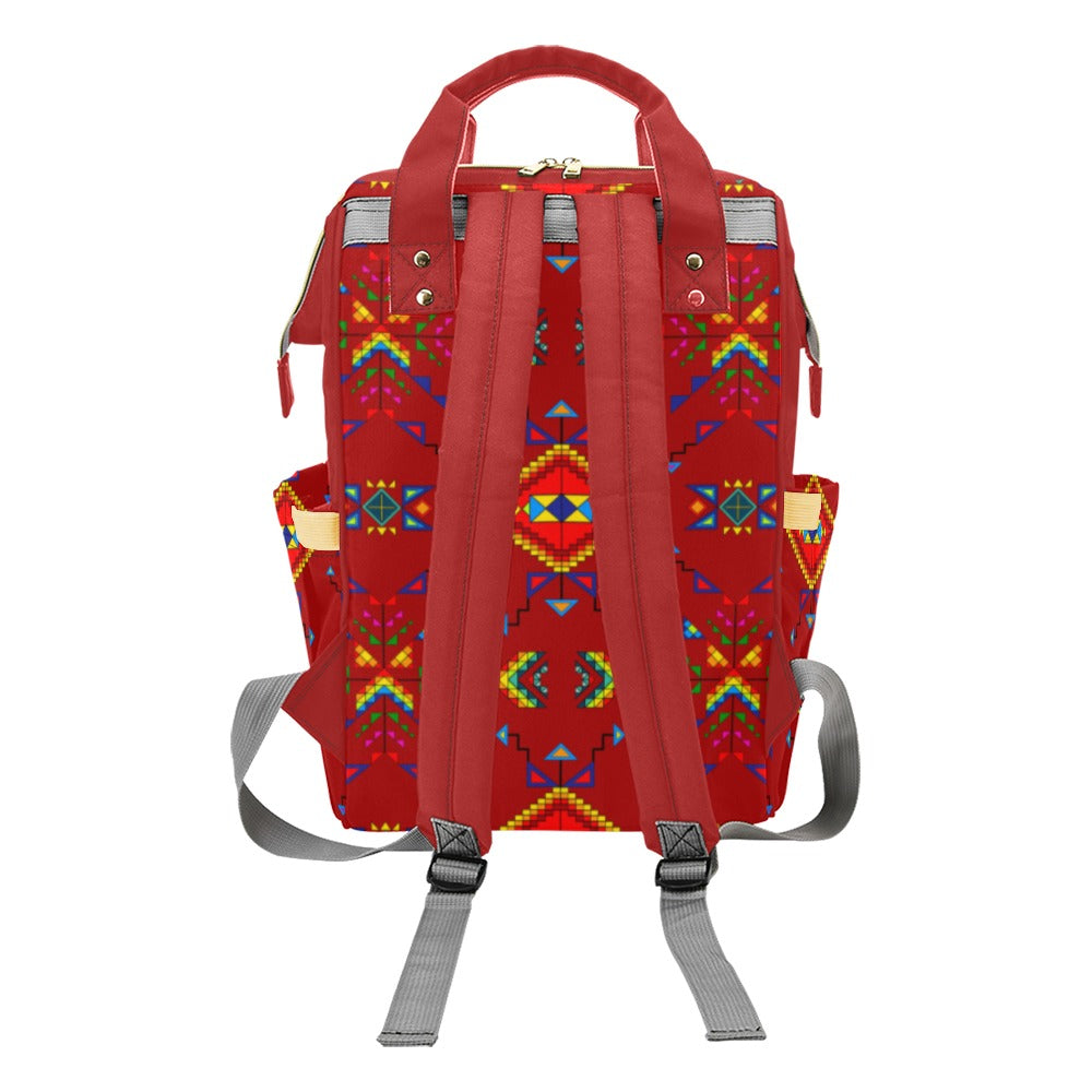 Buffalo Jump Red Multi-Function Diaper Backpack/Diaper Bag