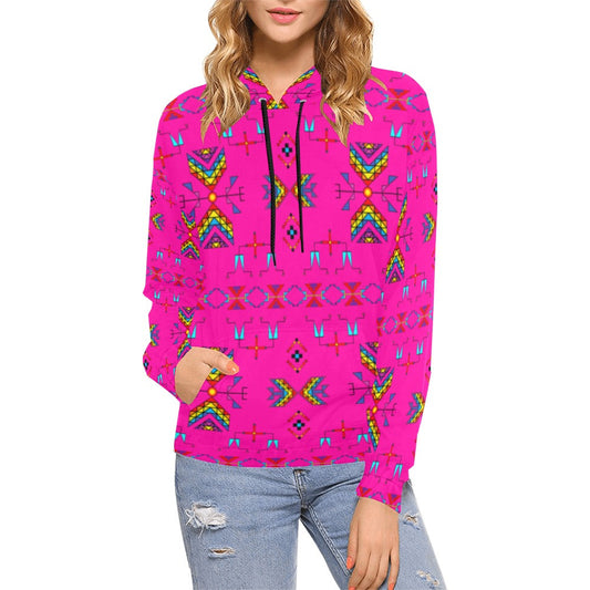 Rainy Chief Rainbow Hot Pink Hoodie for Women