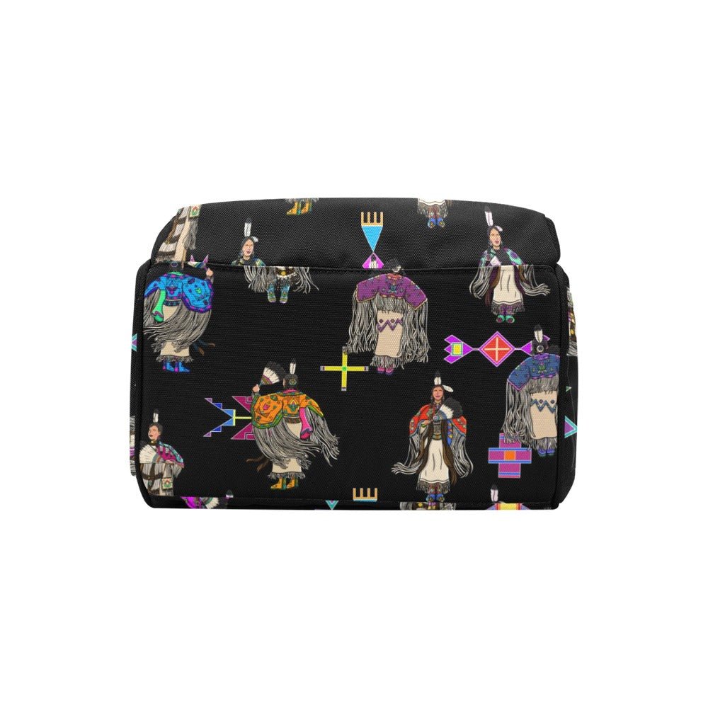 Women's Tradish Dancers Black Multi-Function Diaper Backpack