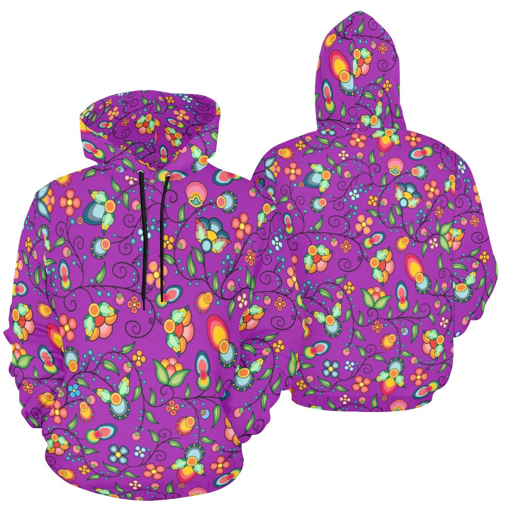 Floral Bounty Purple Hoodie for Men