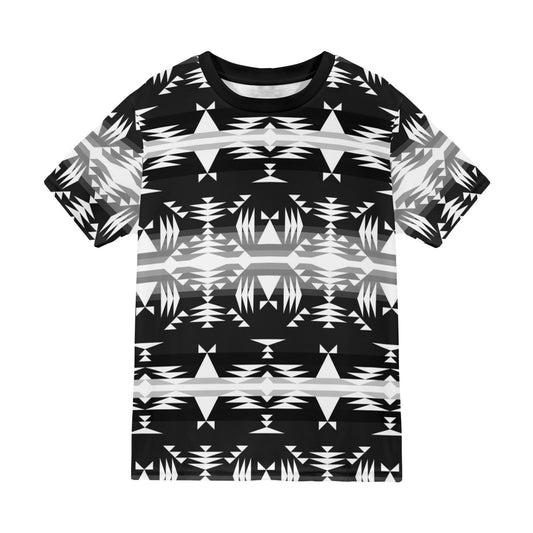 Between the Mountains Black and White T-shirt for Men