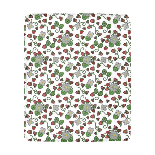 Strawberry Dreams White Ultra-Soft Micro Fleece Blanket 50"x60"