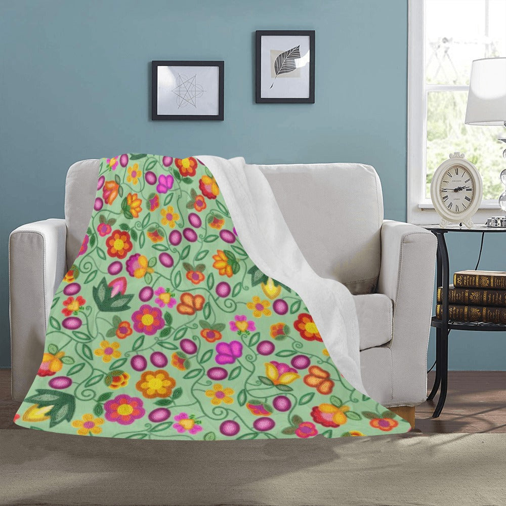 Boreal Bounty Green Large Micro Fleece Blanket