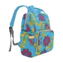 Load image into Gallery viewer, Beaded Nouveau Lime Multi-Function Diaper Backpack/Diaper Bag
