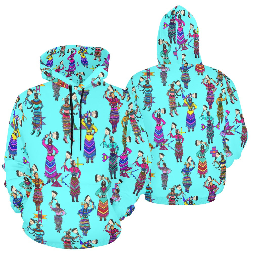 Women's Jingle Dancers Turquoise Hoodie for Men